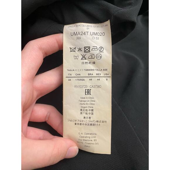 Armani Collezioni Black Wool Peplum Knee Length Dress‎ Size 8 - Picture 8 of 9